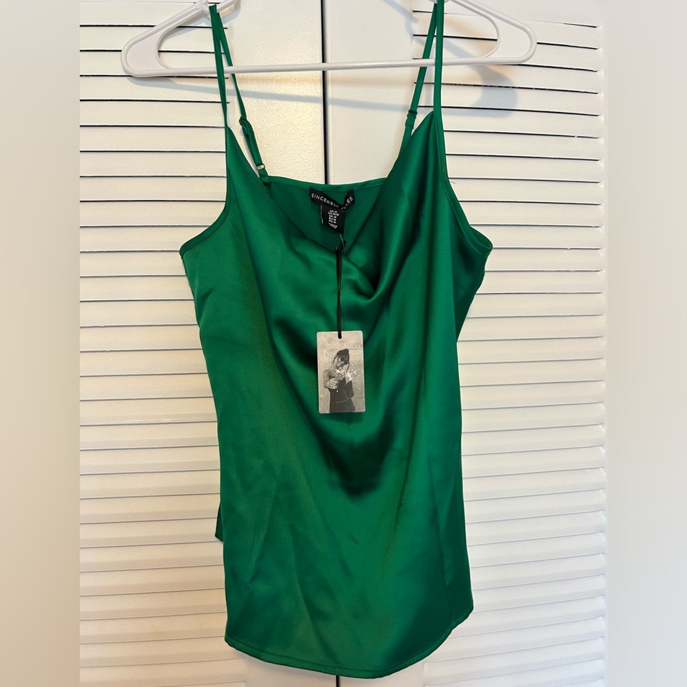 Draped green top